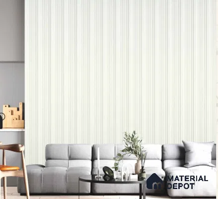 White Plain Colour Louver PN 00617 8 ft x 4.9 inch Charcoal Panel - 11 mm | Suitable for Feature Wall, TV Unit & Living Room | Width is Subjected to 5% Variation