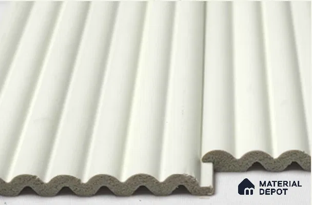 White Plain Colour Louver PN 00617 8 ft x 4.9 inch Charcoal Panel - 11 mm | Suitable for Feature Wall, TV Unit & Living Room | Width is Subjected to 5% Variation