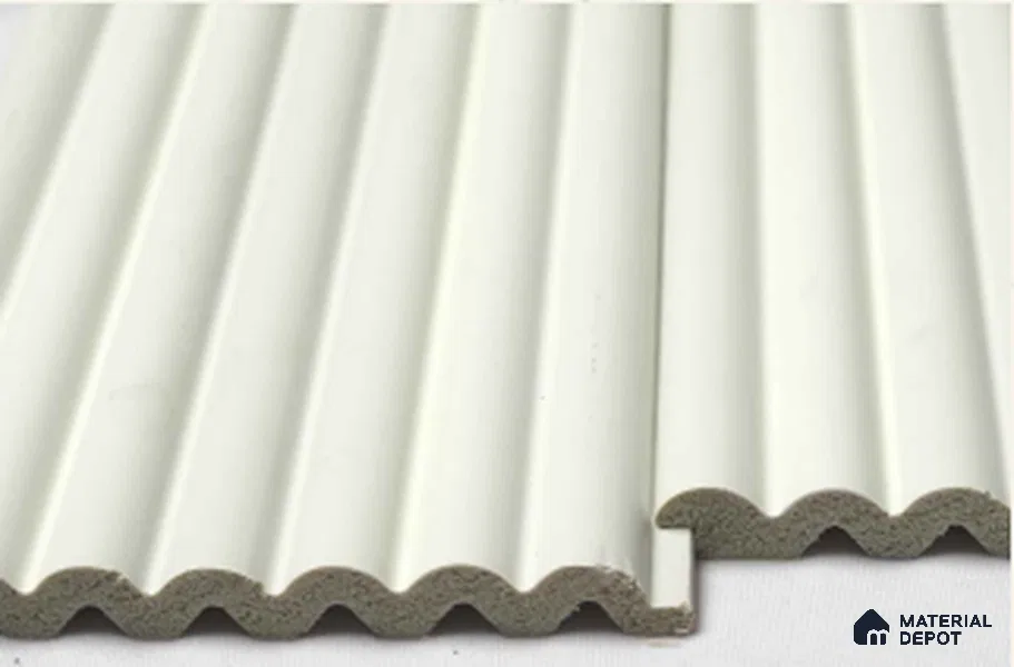 White Plain Colour Louver PN 00617 8 ft x 4.9 inch Charcoal Panel - 11 mm | Suitable for Feature Wall, TV Unit & Living Room | Width is Subjected to 5% Variation