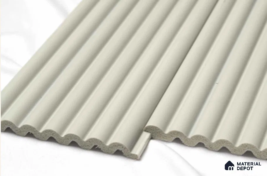 Ivory Plain Colour Louver PN 00618 8 ft x 4.9 inch Charcoal Panel - 11 mm | Suitable for Feature Wall, TV Unit & Living Room | Width is Subjected to 5% Variation