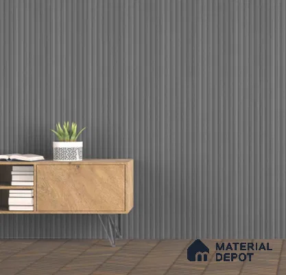 Grey Plain Colour Louver PN 00622 8 ft x 4.9 inch Charcoal Panel - 11 mm | Suitable for Feature Wall, TV Unit & Living Room | Width is Subjected to 5% Variation