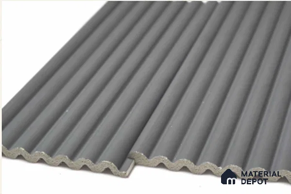 Grey Plain Colour Louver PN 00622 8 ft x 4.9 inch Charcoal Panel - 11 mm | Suitable for Feature Wall, TV Unit & Living Room | Width is Subjected to 5% Variation