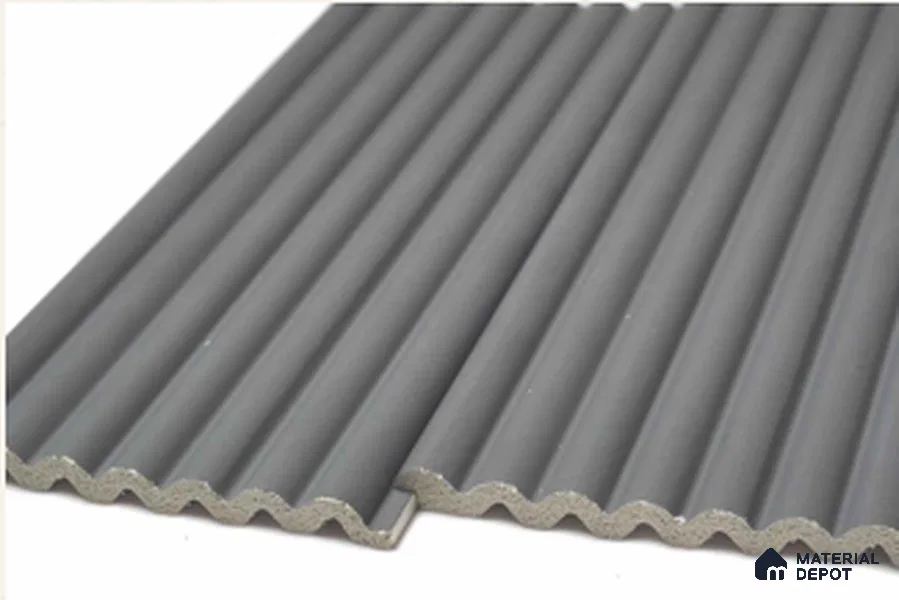 Grey Plain Colour Louver PN 00622 8 ft x 4.9 inch Charcoal Panel - 11 mm | Suitable for Feature Wall, TV Unit & Living Room | Width is Subjected to 5% Variation