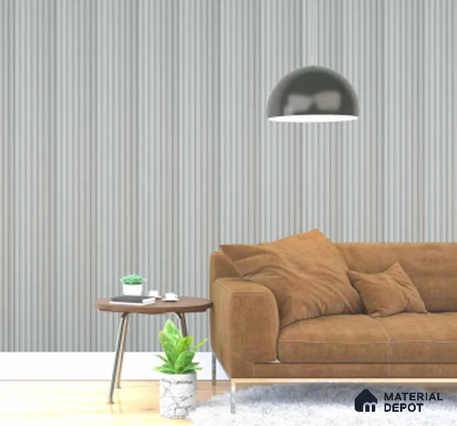 Grey Plain Colour Louver PN 03351 8 ft x 4.9 inch Charcoal Panel - 11 mm | Suitable for Feature Wall, TV Unit & Living Room | Width is Subjected to 5% Variation