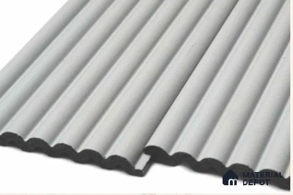 Grey Plain Colour Louver PN 03351 8 ft x 4.9 inch Charcoal Panel - 11 mm | Suitable for Feature Wall, TV Unit & Living Room | Width is Subjected to 5% Variation