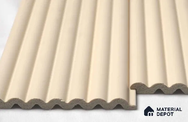 Beige Plain Colour Louver PN 03352 8 ft x 4.9 inch Charcoal Panel - 11 mm | Suitable for Feature Wall, TV Unit & Living Room | Width is Subjected to 5% Variation