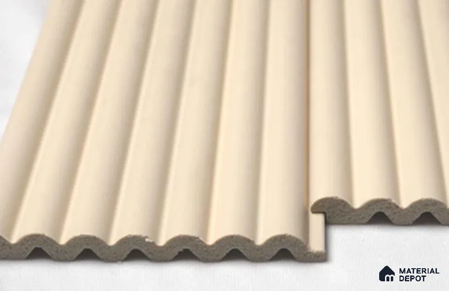Beige Plain Colour Louver PN 03352 8 ft x 4.9 inch Charcoal Panel - 11 mm | Suitable for Feature Wall, TV Unit & Living Room | Width is Subjected to 5% Variation