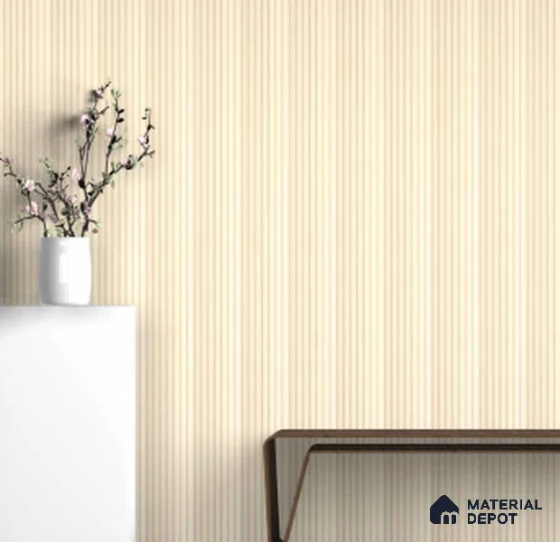 Beige Plain Colour Louver PN 03352 8 ft x 4.9 inch Charcoal Panel - 11 mm | Suitable for Feature Wall, TV Unit & Living Room | Width is Subjected to 5% Variation