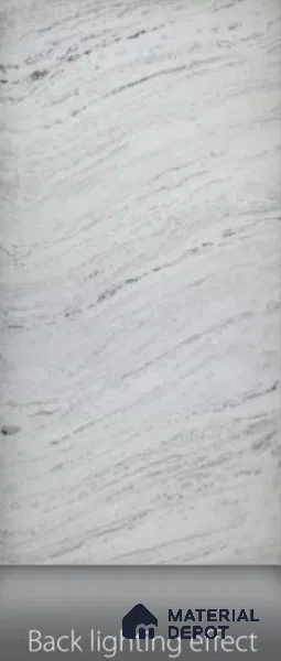 Grey Marble Look Alabaster Sheet/Panel 8 ft x 4 ft - 6 mm | PN 03081 | Suitable for Pooja Room, Feature Wall, Foyer, Ceiling & Reception | Width is Subjected to 5% Variation