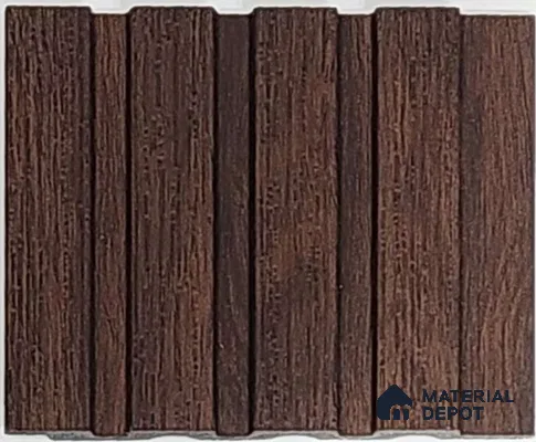 Brown Wooden Look Charcoal Louvers 9.5 ft x 5 inch 11 mm | Ideal For Feature Wall, Living Room, Bedroom, Home, Office | PN 07645