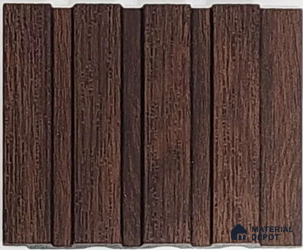 Brown Wooden Look Charcoal Louvers 9.5 ft x 5 inch 11 mm | Ideal For Feature Wall, Living Room, Bedroom, Home, Office | PN 07645