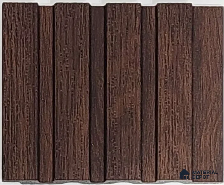 Brown Wooden Look Charcoal Louvers 9.5 ft x 5 inch 11 mm | Ideal For Feature Wall, Living Room, Bedroom, Home, Office | PN 07645