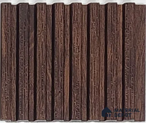 Brown Wooden Look Charcoal Louvers 9.5 ft x 5 inch 11 mm | Ideal For Feature Wall, Living Room, Bedroom, Home, Office | PN 07644