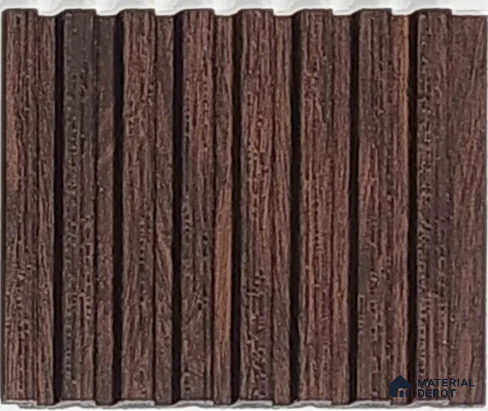 Brown Wooden Look Charcoal Louvers 9.5 ft x 5 inch 11 mm | Ideal For Feature Wall, Living Room, Bedroom, Home, Office | PN 07644