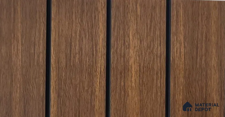 Brown Wooden Louver PN 04196 9.5 ft x 11.8 inch Charcoal Panel - 6 mm | Suitable for Feature Wall, TV Unit & Living Room | Width is Subjected to 5% Variation
