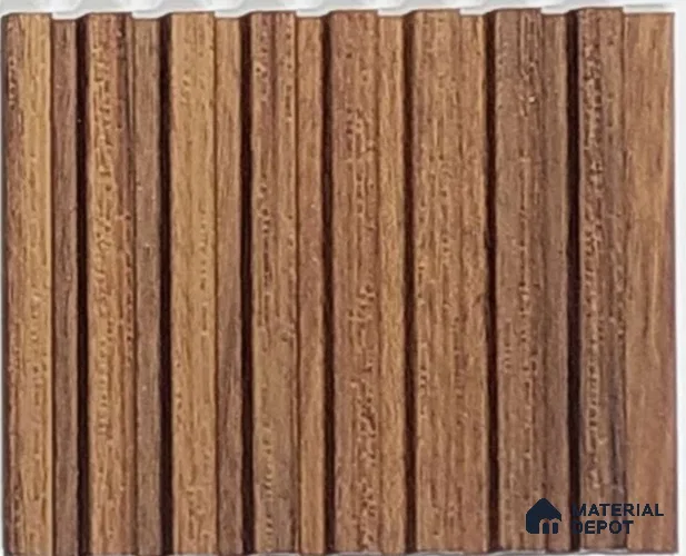 Brown Wooden Look Charcoal Louvers 9.5 ft x 5 inch 11 mm | Ideal For Feature Wall, Living Room, Bedroom, Home, Office | PN 07643