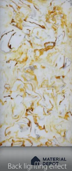 Multi Colour Marble Look Alabaster Sheet/Panel 8 ft x 4 ft - 6 mm | PN 03084 | Suitable for Pooja Room, Feature Wall, Foyer, Ceiling & Reception | Width is Subjected to 5% Variation