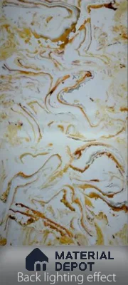 Multi Colour Marble Look Alabaster Sheet/Panel 8 ft x 4 ft - 6 mm | PN 03085 | Suitable for Pooja Room, Feature Wall, Foyer, Ceiling & Reception | Width is Subjected to 5% Variation