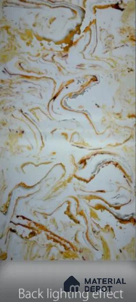 Multi Colour Marble Look Alabaster Sheet/Panel 8 ft x 4 ft - 6 mm | PN 03085 | Suitable for Pooja Room, Feature Wall, Foyer, Ceiling & Reception | Width is Subjected to 5% Variation
