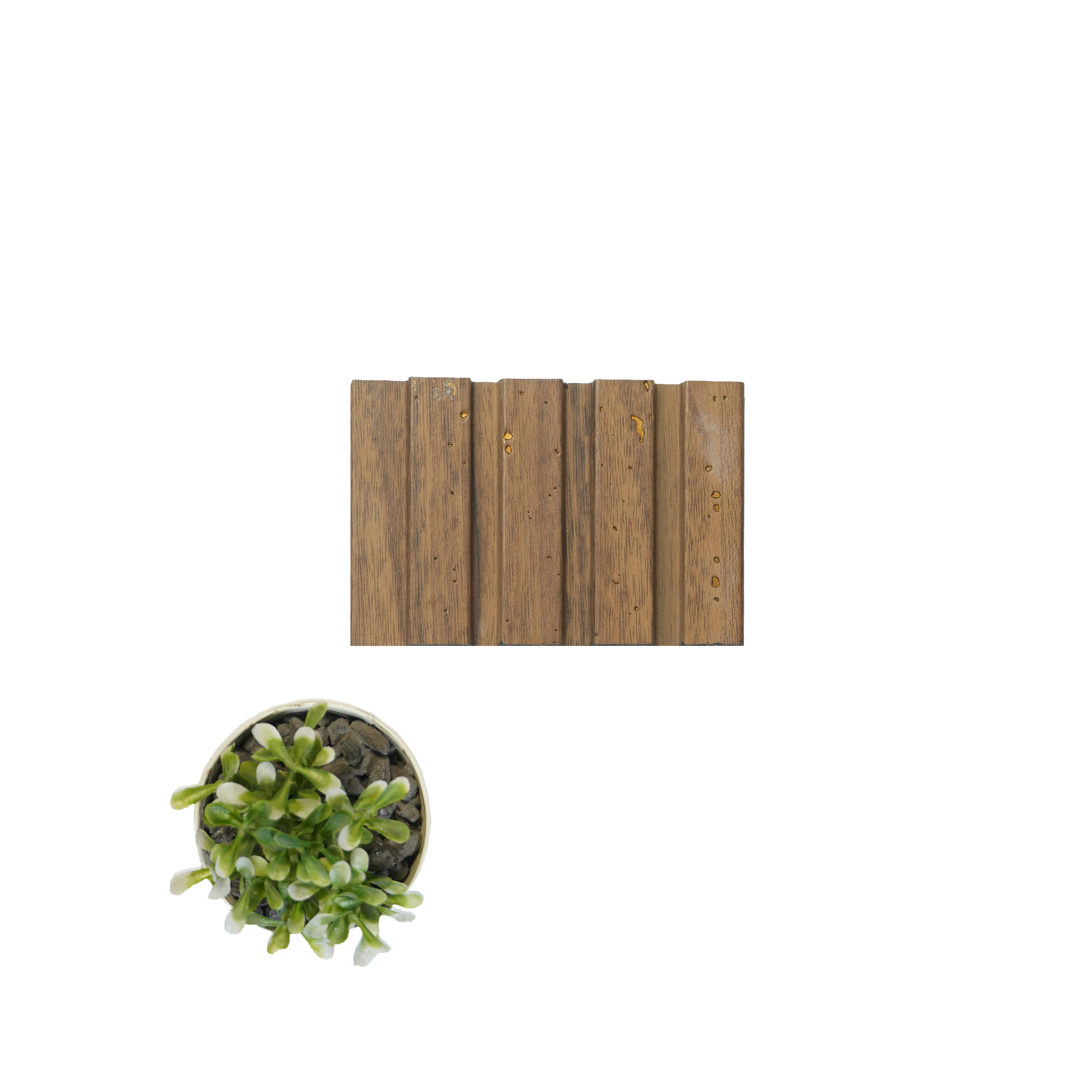 Brown Wooden Louver PN 03394 9.5 ft x 4.8 inch Charcoal Panel - 11 mm | Suitable for Feature Wall, TV Unit & Living Room | Width is Subjected to 5% Variation
