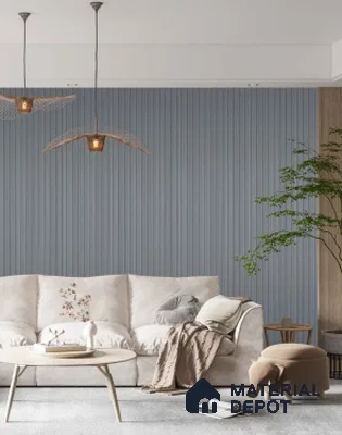 Grey Plain Colour Louver PN 03395 9.5 ft x 4.8 inch Charcoal Panel - 11 mm | Suitable for Feature Wall, TV Unit & Living Room | Width is Subjected to 5% Variation