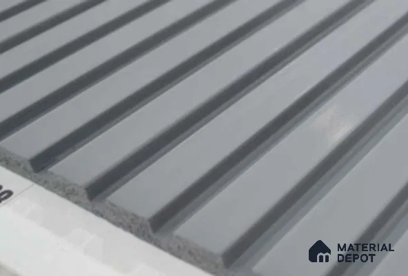 Grey Plain Colour Louver PN 03395 9.5 ft x 4.8 inch Charcoal Panel - 11 mm | Suitable for Feature Wall, TV Unit & Living Room | Width is Subjected to 5% Variation