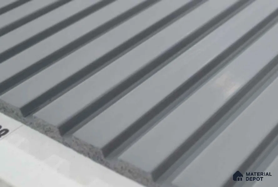 Grey Plain Colour Louver PN 03395 9.5 ft x 4.8 inch Charcoal Panel - 11 mm | Suitable for Feature Wall, TV Unit & Living Room | Width is Subjected to 5% Variation