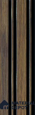 Multi Colour Wooden Louver PN 03378 9.5 ft x 4.8 inch Charcoal Panel - 11 mm | Suitable for Feature Wall, TV Unit & Living Room | Width is Subjected to 5% Variation