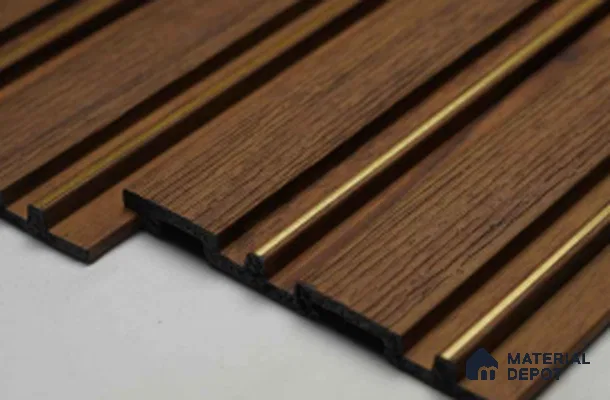 Multi Colour Wooden Louver PN 00675 9.5 ft x 4.8 inch Charcoal Panel - 11 mm | Suitable for Feature Wall, TV Unit & Living Room | Width is Subjected to 5% Variation