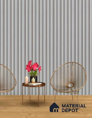 White Plain Colour Louver PN 00677 9.5 ft x 4.8 inch Charcoal Panel - 11 mm | Suitable for Feature Wall, TV Unit & Living Room | Width is Subjected to 5% Variation