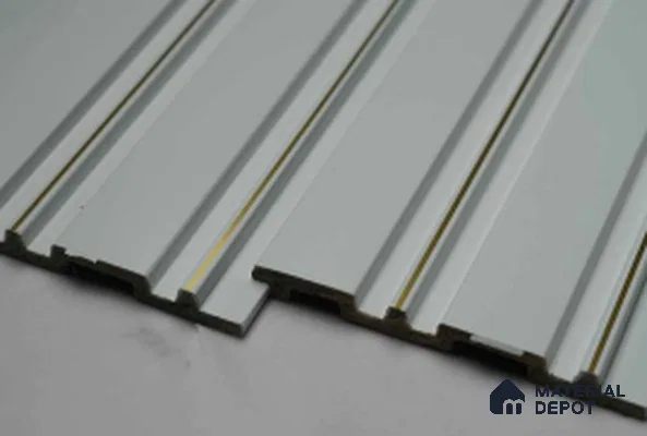 White Plain Colour Louver PN 00677 9.5 ft x 4.8 inch Charcoal Panel - 11 mm | Suitable for Feature Wall, TV Unit & Living Room | Width is Subjected to 5% Variation