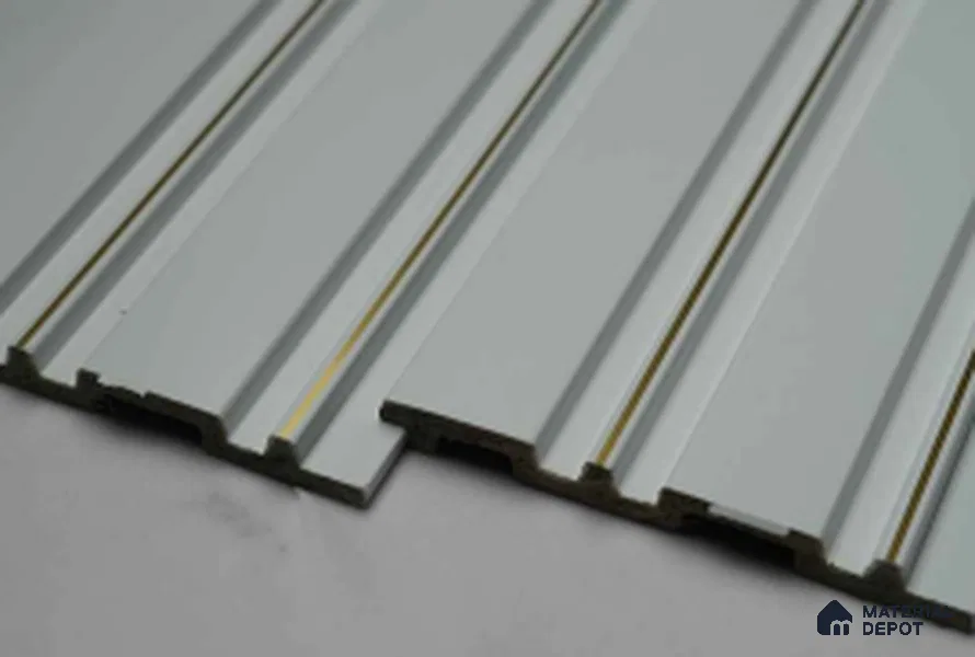 White Plain Colour Louver PN 00677 9.5 ft x 4.8 inch Charcoal Panel - 11 mm | Suitable for Feature Wall, TV Unit & Living Room | Width is Subjected to 5% Variation