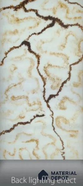Multi Colour Marble Look Alabaster Sheet/Panel 8 ft x 4 ft - 6 mm | PN 03077 | Suitable for Pooja Room, Feature Wall, Foyer, Ceiling & Reception | Width is Subjected to 5% Variation