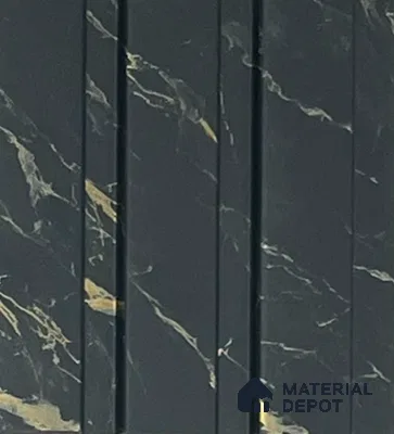 Marble Louver PN 06084 9.5 ft x 4.6 inch Charcoal Panel - 8 mm | Suitable for Feature Wall, TV Unit & Living Room | Width is Subjected to 5% Variation