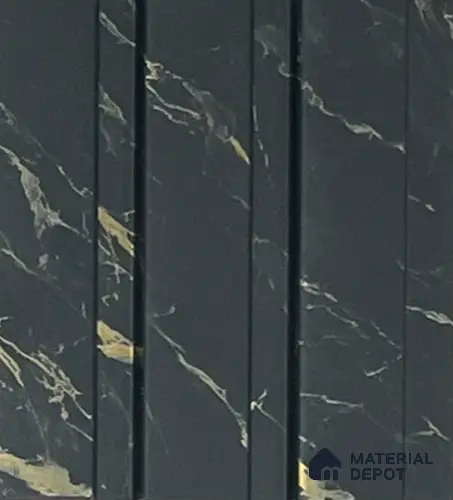Marble Louver PN 06084 9.5 ft x 4.6 inch Charcoal Panel - 8 mm | Suitable for Feature Wall, TV Unit & Living Room | Width is Subjected to 5% Variation
