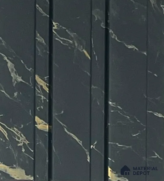 Marble Louver PN 06084 9.5 ft x 4.6 inch Charcoal Panel - 8 mm | Suitable for Feature Wall, TV Unit & Living Room | Width is Subjected to 5% Variation