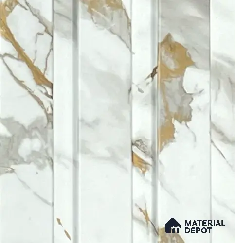 Marble Louver PN 06086 9.5 ft x 4.6 inch Charcoal Panel - 8 mm | Suitable for Feature Wall, TV Unit & Living Room | Width is Subjected to 5% Variation