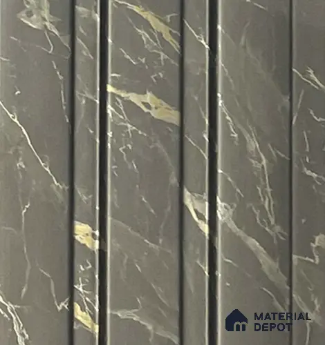 Marble Louver PN 06087 9.5 ft x 4.6 inch Charcoal Panel - 8 mm | Suitable for Feature Wall, TV Unit & Living Room | Width is Subjected to 5% Variation