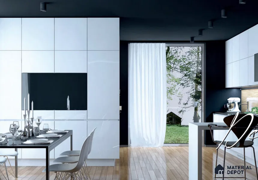 LM 12483 Glazze Series 8 ft x 4 ft Metalic Glossy Finish Acrylic Laminate - 1.5 mm