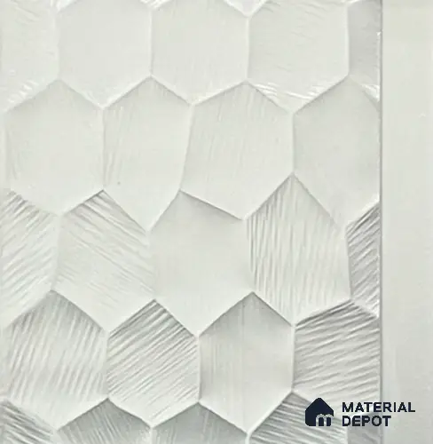 White Geometric Louver PN 06073 9.5 ft x 4.7 inch Charcoal Panel - 7 mm | Suitable for Feature Wall, TV Unit & Living Room | Width is Subjected to 5% Variation