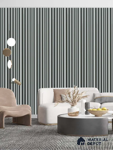 Grey Plain Colour Louver PN 03541 9.5 ft x 4.7 inch Charcoal Panel - 12 mm | Suitable for Feature Wall, TV Unit & Living Room | Width is Subjected to 5% Variation