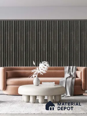 Black Marble Louver PN 03542 9.5 ft x 4.7 inch Charcoal Panel - 12 mm | Suitable for Feature Wall, TV Unit & Living Room | Width is Subjected to 5% Variation