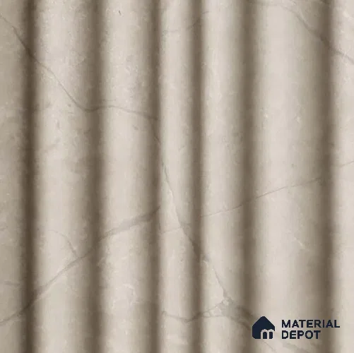 Cream Marble Louver PN 03544 9.5 ft x 4.7 inch Charcoal Panel - 12 mm | Suitable for Feature Wall, TV Unit & Living Room | Width is Subjected to 5% Variation