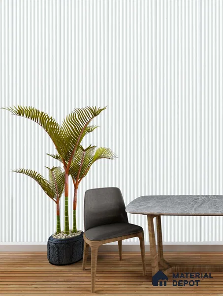 White Plain Colour Louver PN 03547 9.5 ft x 4.4 inch Charcoal Panel - 8 mm | Suitable for Feature Wall, TV Unit & Living Room | Width is Subjected to 5% Variation