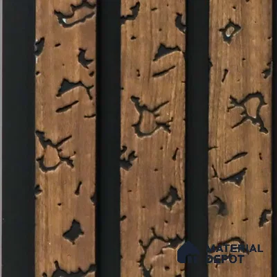 Brown Luxury Louver PN 03559 9.5 ft x 4.8 inch Charcoal Panel - 11 mm | Suitable for Feature Wall, TV Unit & Living Room | Width is Subjected to 5% Variation
