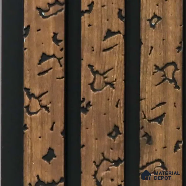 Brown Luxury Louver PN 03559 9.5 ft x 4.8 inch Charcoal Panel - 11 mm | Suitable for Feature Wall, TV Unit & Living Room | Width is Subjected to 5% Variation