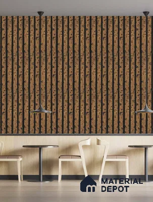 Brown Luxury Louver PN 03559 9.5 ft x 4.8 inch Charcoal Panel - 11 mm | Suitable for Feature Wall, TV Unit & Living Room | Width is Subjected to 5% Variation