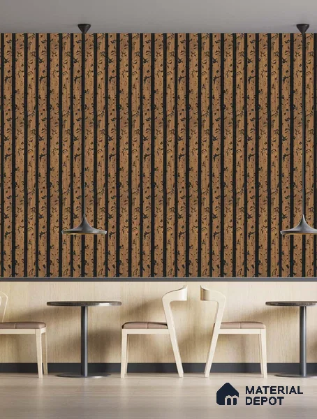Brown Luxury Louver PN 03559 9.5 ft x 4.8 inch Charcoal Panel - 11 mm | Suitable for Feature Wall, TV Unit & Living Room | Width is Subjected to 5% Variation