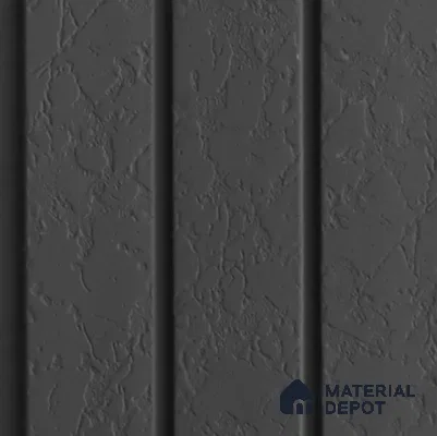 Black Patterned Louver PN 03561 9.5 ft x 4.8 inch Charcoal Panel - 11 mm | Suitable for Feature Wall, TV Unit & Living Room | Width is Subjected to 5% Variation