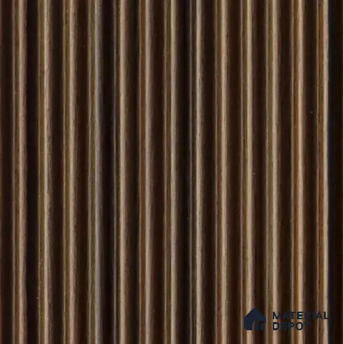 Brown Wooden Louver PN 03565 9.5 ft x 4.4 inch Charcoal Panel - 8 mm | Suitable for Feature Wall, TV Unit & Living Room | Width is Subjected to 5% Variation